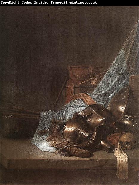 POORTER, Willem de Still-Life with Weapons and Banners sg